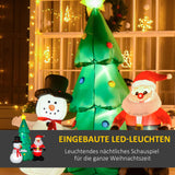 Aufblasbarer Weihnachtsbaum 1,85m mit Weihnachtsmann und Schneemann mit Lichtern Christbaum