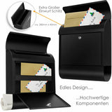 Extra super großer Edelstahl Briefkasten XXL schwarz oder silber. 38 x 12 x 46 cm
