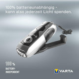 Varta LED Dynamo Taschenlampe. Sehr lange Ausdauer, extrem hell. Immer einsatzbereit. Batterielos.