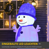 Aufblasbarer Schneemann mit Drehlichtern, 180 cm mit LED-Beleuchtung. Weihnachten Deko Luftfigur