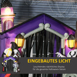 Aufblasbares Halloween Spukhaus, 260 cm mit LED-Beleuchtung. Halloween Deko Luftfigur