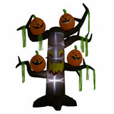 Aufblasbarer riesiger Spukbaum mit Kürbissen, 240 cm mit LED-Beleuchtung. Halloween Deko Luftfigur