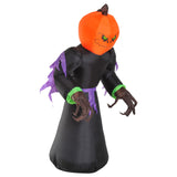 Aufblasbarer Horror Kürbismann, 210 cm mit LED-Beleuchtung. Halloween Deko Luftfigur