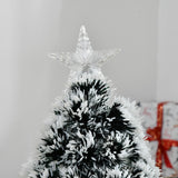 Weihnachtsbaum Tannenbaum Christbaum LED Lichtfaser Stern, grünweiß, multicolor, 90 cm