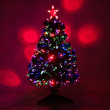 Weihnachtsbaum Tannenbaum Christbaum LED Lichtfaser Stern, multicolor, 90 cm