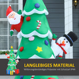 Aufblasbarer Tannenbaum mit Nikolaus und Schneemann, 210 cm mit LED-Beleuchtung. Weihnachten Deko Luftfigur