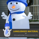 Aufblasbarer Schneemann mit Drehlichtern, 180 cm mit LED-Beleuchtung. Weihnachten Deko Luftfigur