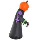 Aufblasbarer Horror Kürbismann, 210 cm mit LED-Beleuchtung. Halloween Deko Luftfigur