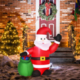 Aufblasbarer Weihnachtsmann sitzend, 1,20m Schneemann Weihnachtsdeko LED