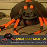 Aufblasbare Halloweendeko Große Spinne 160 x 43 cm mit LED-Beleuchtung