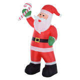 Aufblasbarer Weihnachtsmann mit Zuckerstange, 243 cm mit LED-Beleuchtung. Weihnachten Deko Luftfigur