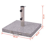 Schirmständer rechteckig Granit Grau 30 kg, 48 x 48 cm