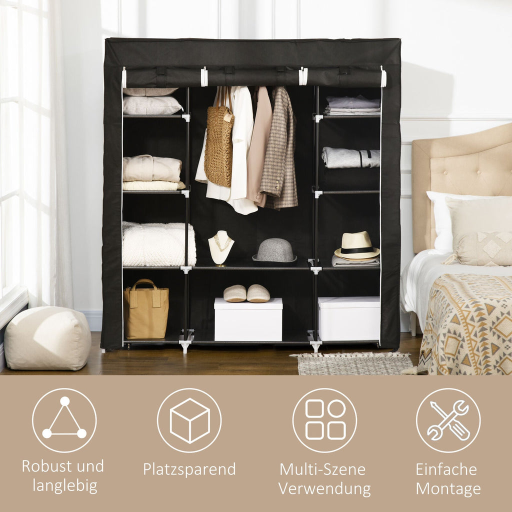 stoffschrank, faltschrank 1,50 meter höhe mit reißverschluss