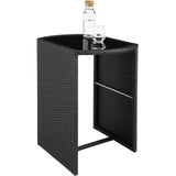Polyrattan Sitzgruppe 2er Set mit Tisch. Bistrotisch, Bistroset. platzsparend ineinander zu schieben. 3 Farben.