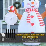 Aufblasbarer Schneemann mit rotierender Beleuchtung, 240 cm mit LED-Beleuchtung. Weihnachten Deko Luftfigur
