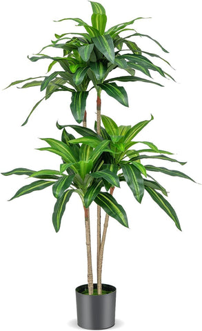 Künstlicher Dracaena mit schlanken Naturstämmen 140 cm