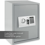 Stahl-Tresor 50x35 cm, 35 cm Breite,  mit elektronischem Zahlenschloss und digitalem Display, 22 Kilo. Schwarz