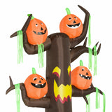 Aufblasbarer riesiger Spukbaum mit Kürbissen, 240 cm mit LED-Beleuchtung. Halloween Deko Luftfigur