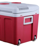 24 Liter Kühlbox, mobile Kühltruhe, Mini-Kühlschrank 12 Volt / 230 Volt - Softrollen-Fahrwerk