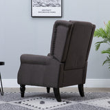 Sessel TUFT, klassischer Ohrensessel mit Knopfheftung. Braun