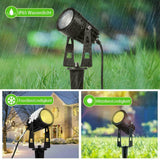 LED RGB Color Gartenlicht 6er Set mit Gartenspieß. 4 x 3 Watt Farbige LED-Licht. Fernbedienung