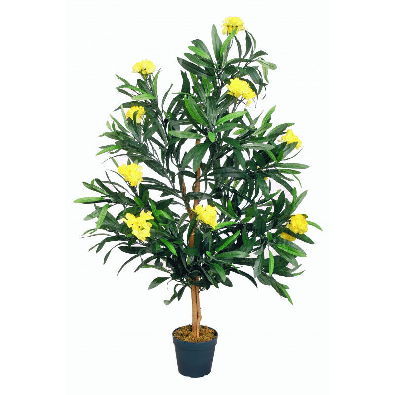 Künstlicher Oleanderbaum mit Blüten und Seidenblättern. 120 cm. Pflege –  Poochy-Couture