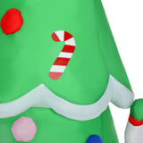 Aufblasbarer Tannenbaum mit Nikolaus und Schneemann, 210 cm mit LED-Beleuchtung. Weihnachten Deko Luftfigur