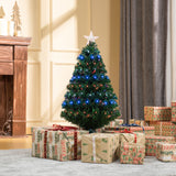 Weihnachtsbaum Tannenbaum Christbaum LED Lichtfaser Stern, multicolor, 90 cm