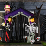 Aufblasbares Halloween Spukhaus, 260 cm mit LED-Beleuchtung. Halloween Deko Luftfigur