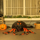 Aufblasbare Halloweendeko Große Spinne 160 x 43 cm mit LED-Beleuchtung