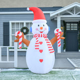 Aufblasbarer Schneemann mit rotierender Beleuchtung, 240 cm mit LED-Beleuchtung. Weihnachten Deko Luftfigur