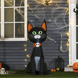 Aufblasbare schwarze Katze, 124 cm mit LED-Beleuchtung. Halloween Deko Luftfigur