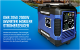 Inverter Stromgenerator 2000 Watt Notstromaggregat sparsam und für empfindliche Geräte geeignet
