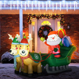 Aufblasbarer Weihnachtsmann mit Rentieren, LED-Licht 125cm Weihnachtsdeko