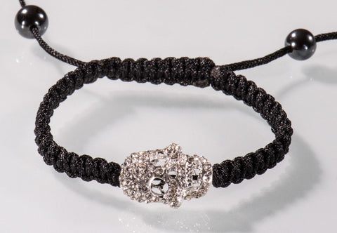 Details zu  Armband Totenkopf schwarz silber Armreif Kristall Unisex Crystal Nick Jordan