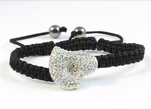 Herz Armband Valentinstag Geschenk Schmuck Kristall Strass schwarz silber