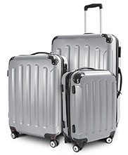 Reisekoffer-Set, 3 teilig, silber