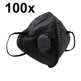 Ventil-Atemschutzmaske 5-lagig, schwarz. Black-Label.