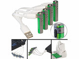 Neu: Kombi-Set Lithium-Ion-Akkus (USB-C Batterien aller Batteriesorten) welche sich überall aufladen lassen per USB